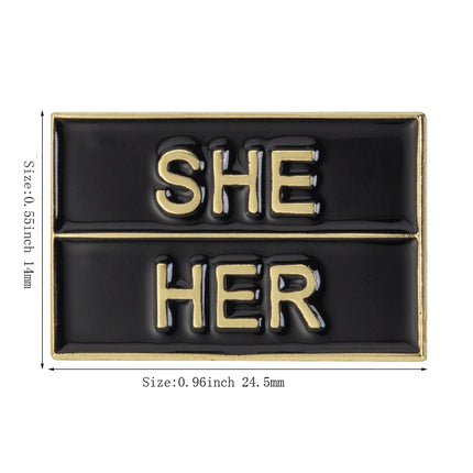 Pronouns Enamel Pins THEY THEM  SHE HER HE HIM Lapel Pins Badges Brooches