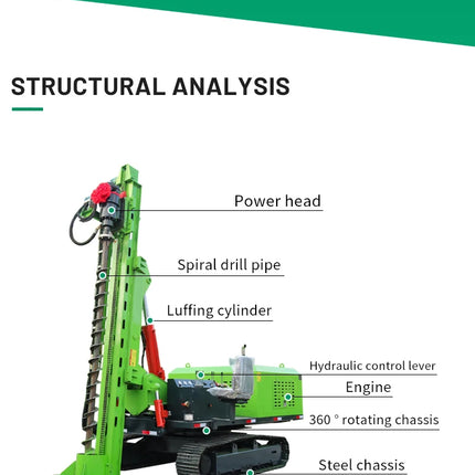 Hydraulic Crawler Spiral Solar Pile Driver - 8000N.m Torque 360° Rotation for PV Foundation Mountain Construction