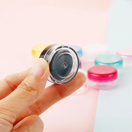 70/105pcs 3ml Empty Plastic Cosmetic Makeup Jar Pots 3g Transparent Sample Bottles Eyeshadow Cream Lip Balm Container with Cap