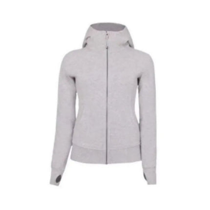 Floral Grey Women's Zipper Hoodie Slim Fit Long Sleeve Casual Spring 2026 Korean Style Comfortable Leisure Fashion