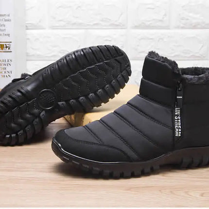 Winter shoes Men's sneakers Warm Cotton Zipper Snow Ankle Boots, Autumncasual shoes  Waterproof Snow Boots free shiping shoe
