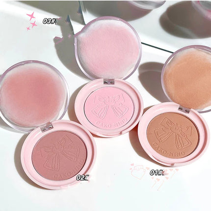 Wish Bow Cute Blusher Lasting Not Easy to Fly Powder Pink Blush Face Brighten Shading Rouge Rubor Korean Dupes Makeup Cosmetics