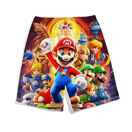 Summer Mario Shorts, Men's Beach Pants, Casual Pants, Luigi Kuba Thin Style with Everything Around The Summer Style