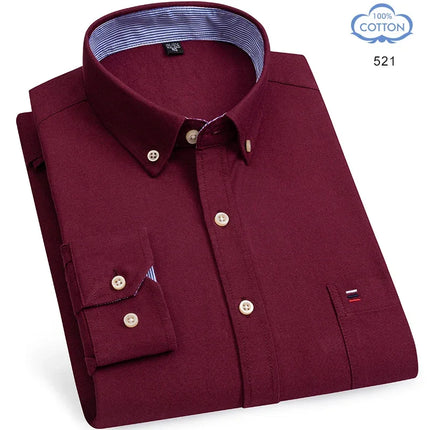 2026 New IN Shirt  Designer Clothes 100% Pure Cotton Oxford Shirts for Men Long Sleeve  Plaid Shirt Striped Male BusinessTartan