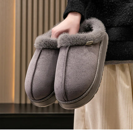 Fashion Women Fluffy Slippers for Autumn and Winter Indoor EVA Thick Sole Anti-Slip and Warm Unisex Slippers for Winter