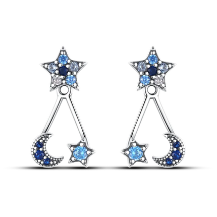925 Silver Charms Plata De Ley 925 Jewelry Women Fashion Cute Tiny Clear Crystal CZ Stud Earrings Star Starfish Dolphin Earrings