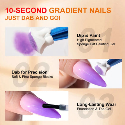 LIMEGIRL 7in1 Nail Gradient Gel Kit Long-lasting Nail Gel Polish Hybrid Color High Texture Gradient Nail Gel for Nail Salon Art