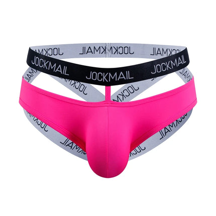 JOCKMAIL Men Sexy G String Thong Erotic Jockstrap Bondage Underwear Strap Harness Lingerie Hollow Underpants Ice Silk Hot