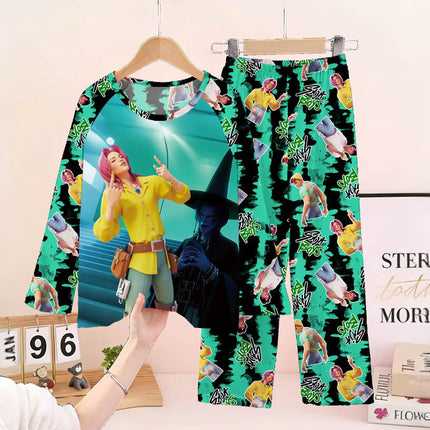 2026 Autumn Children Pajama Sets Cartoon Hunter Sleepwear for Kids 2-14years Teen Pijamas Boys Girls Loungewear Baby Clothes