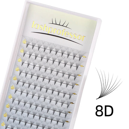 Lashprofessor 8-15mm Premade Volume Fans 3D/6D/8D/14D Sharp Narrow Base Lash Promade Russian Pointy Stem Eyelash Extension Cilia