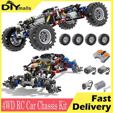 MOC 4WD RC Car Chassis Kit building block Drive Climbing Car Off-Road Suspension 8CH APP Remote Control 8882 Technical part