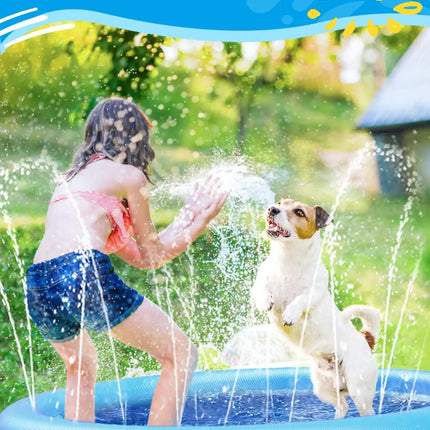 Dog Splash Pad Thick Sprinkler Pool Toy Anti-Slip Outdoor Summer Sprinkler Water Toy for Backyard Fountain Play Mat for Children