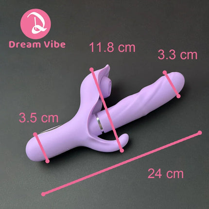 Luna Bloom Multi-funciton Rabbit Vibrator Triple Stimulator Clit G-Spot Anal New Big Erotic Sex Toy Women Pleasure Penetration