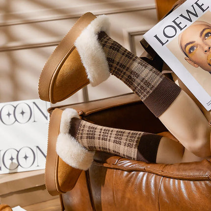 Women's Fur Snow Slippers Winter Fashion Home Plush Shoes EVA Light  Living Room Shoes Popular European And American Snow Boots