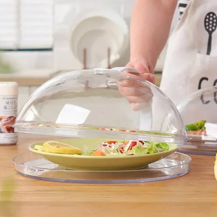 Microwave Food Splash Guard High Temperature Resistant Food Heating Cover with Steam Vent and Handle Transparent Plate Cover
