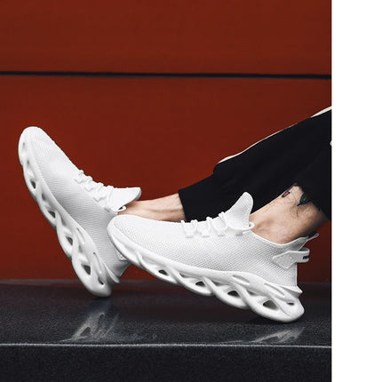 Summer Men Casual Sports Running Shoes Breathable Lightweight Sneakers Outdoor Mesh Black Athletic Jogging Tennis Walking Shoe