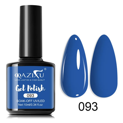 QAZIXU 48 Colors 10ml Red Black White Gel Nail Polish Manicure Semi Permanent Soak Off UV Nail Art Varnish Nail Supplies