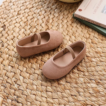 New Girl Dresses Casual Shoes Simple Fashion Children Leather Shoes Solid Color Spring Autumn Kids Princess Ballet Flat Shoes