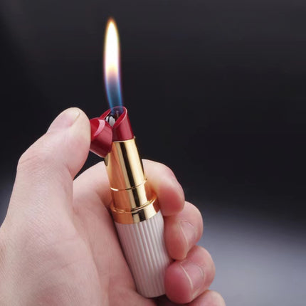 Windproof Cute Lipstick Inflatable Lighter Portable Mini Butane Lightweight Cigarette Accessories Women Fashion Gift Lipstick