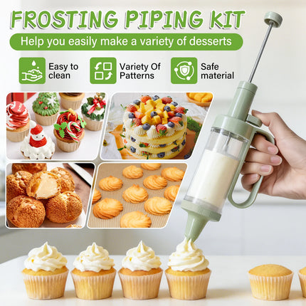 Plastic Cream Squeezer Piping Set Kitchen Cake Dessert Decorating Piping Tool with 6 Piping Nozzles