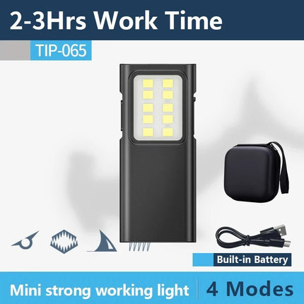 Mini Handheld EDC Flashlight Powerful USB Rechargeable Pocket Torch Portable Pen Clip Work Light Outdoor Emergency Camping Lamp