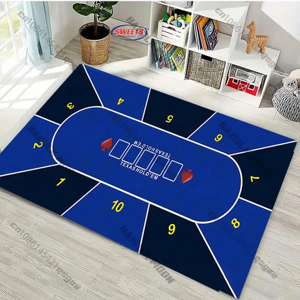 1PC Texas Poker Theme Carpet Living Room Bedroom Sofa Balcony Rug, Entrance Door, Durable Machine Washable Mat Gift for Friends