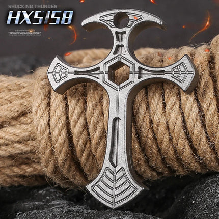 Tactical defense cross pendant, self-defense cool equipment, outdoor camping self-defense tool, exquisite small gift