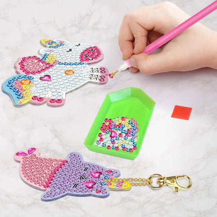 Diamond Art Kits for Kids with Keychains Unicorn Mermaid Diamond Painting Gem Art Diamond Dots for Girls Age 8-12 Holography DIY