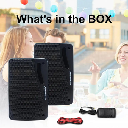 STUDIOFINIX 2PCS 3.5 Inch 200W Outdoor Bluetooth Waterproof Wired 3 Way Premium Wall Mount Speaker For Patio Deck Indoor Outdoor