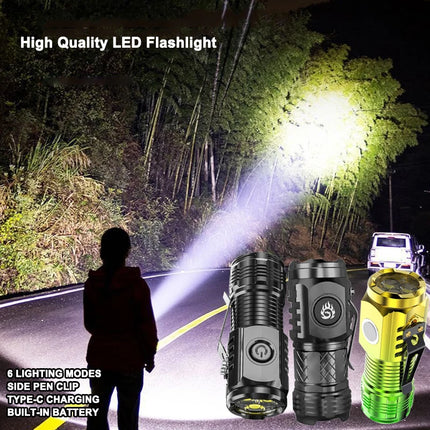Ultra Powerful Flashlight 3Core LED Mini Tactical Flashlight USB Rechargeable High Power LED Torch With Magnet Hand Lamp Gift