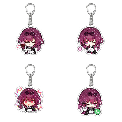 Honkai: Star Rail Anime Figure Acrylic Keychain Dan Heng Feixiao Firefly Model Plate 4pc/set Keyring Game Fans Gift
