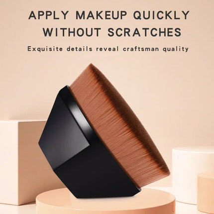 Streak-Free Foundation Brush - High-Density Vegan Fiber for Liquid & BB Cream, Magic  Application, Travel-Friendly Beauty Tool