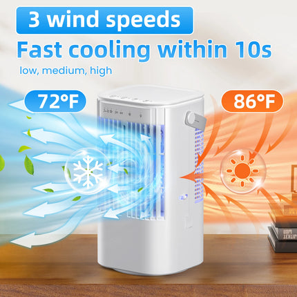 Summer USB Portable Fan Mini Silent Desktop Cooling Fan Suitable for Bedroom Living Room Study Travel Camping Spray Function