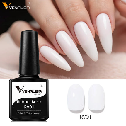 7.5ml Venalisa HEMA Free TPO Free Rubber Base Jelly Pink Soak Off UV LED Gel Polish Semi Permanent Nail Manicure Varnish