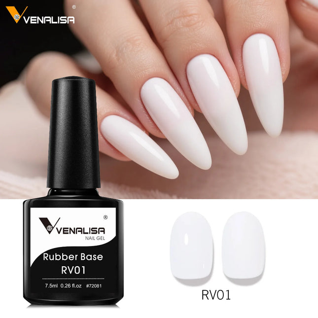 7.5ml Venalisa HEMA Free TPO Free Rubber Base Jelly Pink Soak Off UV LED Gel Polish Semi Permanent Nail Manicure Varnish