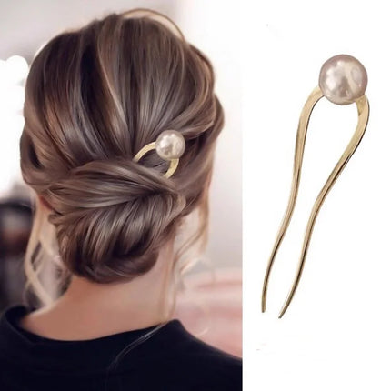 New Pearl U-shaped Tassel Hair Sticks Women's Fashion Ponytail Metal Hairpin for Girls Styling Tools Delicate Hair Accessories