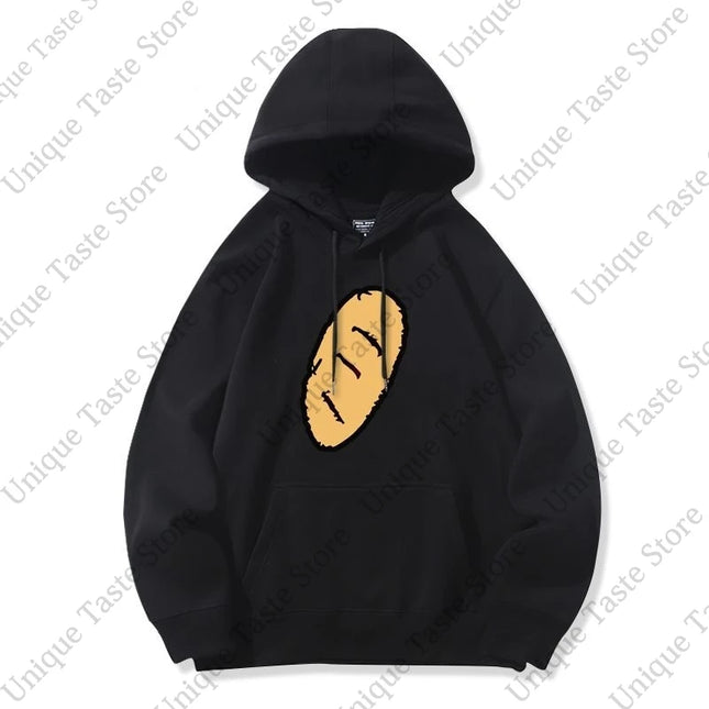 Kasane Teto Same Print Hoodies Fashion Cute Cartoon Bread Print Hoodie Pullovers Women Men High Quality Autumn Loose Sweatshirt