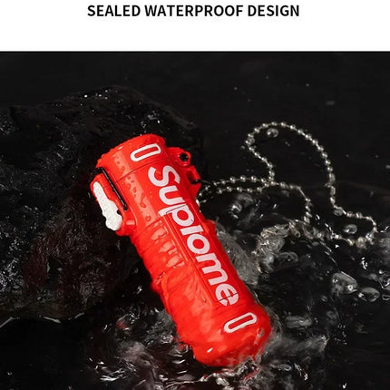 New Outdoor Windproof Pendant Inflatable Lighter Fashion Letter Jet Flame Strong Firepower Portable Lighter Men's Gift