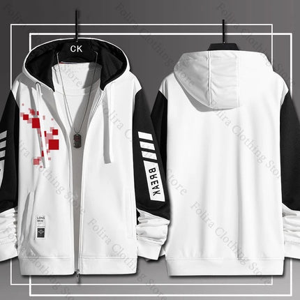 Game Danganronpa Print Hoodies for Men Casual Zip Up Hoodie Men's Sweatshirt Autumn Coat Men's Clothes Daily Clothing