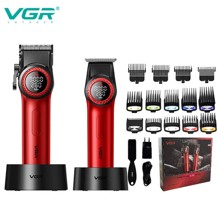 VGR 001 977 New Hair Trimmer Set High-End Men's Hair Clipper Smart Digital Display Electric Trimmer with Engraving and Whitening Functions