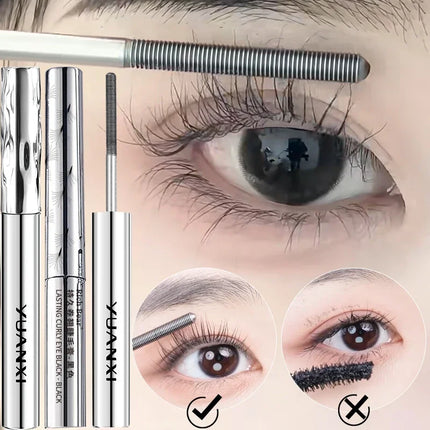 Steel Tube Mascara-Special Spiral Brush,Waterproof LongLasting Silk Fiber Mascara,keep Each Eyelash Curled for aLong Time Makeup