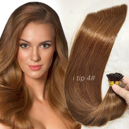 Straight Highlight Hair I Tip Hair Extensions Natural Real Virgin Human Hair Fusion Hair Original 99j 1b 613 Blonde Honey Color