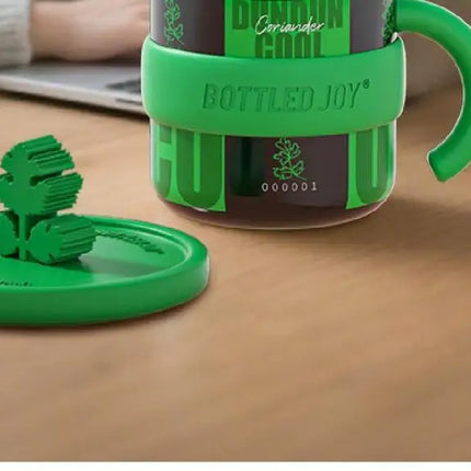 Bottled Joy Wang Yibo Limited Edition Coriander Cilantro Tumbler Insulated Mug with Unique Code Stainless Steel Water Bottle