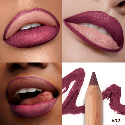 Pudaier Lip Contour 2.0 Matte Lip Liner Pencil Waterproof Long Lasting Easy Coloring With Built In Sharpener