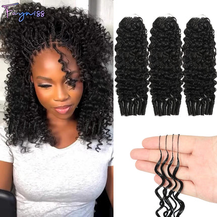 Burmese Curly Miracle Knots Human Crochet Human Hair For Braiding Boho Braids Pre-Separated Feather 100% Human Hair Extensions
