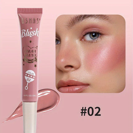USHAS 4 Color Long-lasting Liquid Blush Facial Contouring Lightweight Soft Multi-Use Cream Blush Waterproof Facial Blush Stick