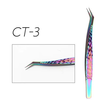 Fadvan Eyelash Extension Tweezer Lash High Precision Superhard Stainless Steel Eyelash Eyebrow Tweezers Makeup Tools