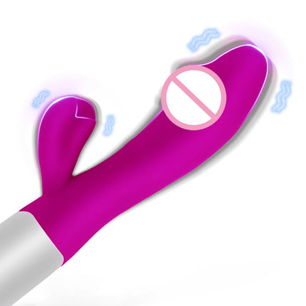Strong G Spot Dildo Rabbit Vibrator Soft Silicone Pussy Massager Rechargeable Vagina Clitoris Stimulator Adult Sex Toy for Woman