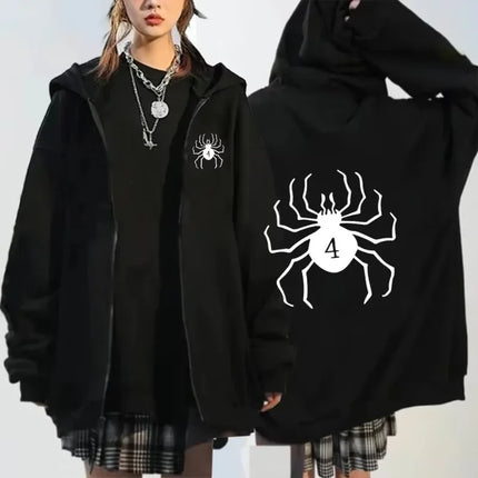 Hunter X Hunter Spider Print Anime Zipper Hoodie Men Women Gothic Y2K Zip Up Jacket Hoodies Casual Sweatshirt Coat Streetwear