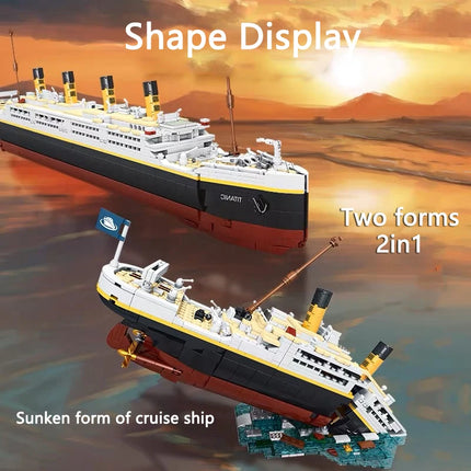 Creative Ideas Titanic Model Creative Luxury Cruise Ship Set Series DIY Boat City Building Blocks Bricks Children Toys Gifts